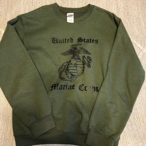 Army Green Marine Corps crewneck